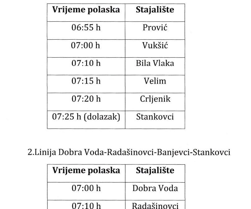 Raspored vožnje autobusa 2024./2025.